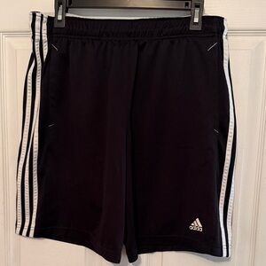 Adidas Men's Athletic Shorts in Black with White Stripes